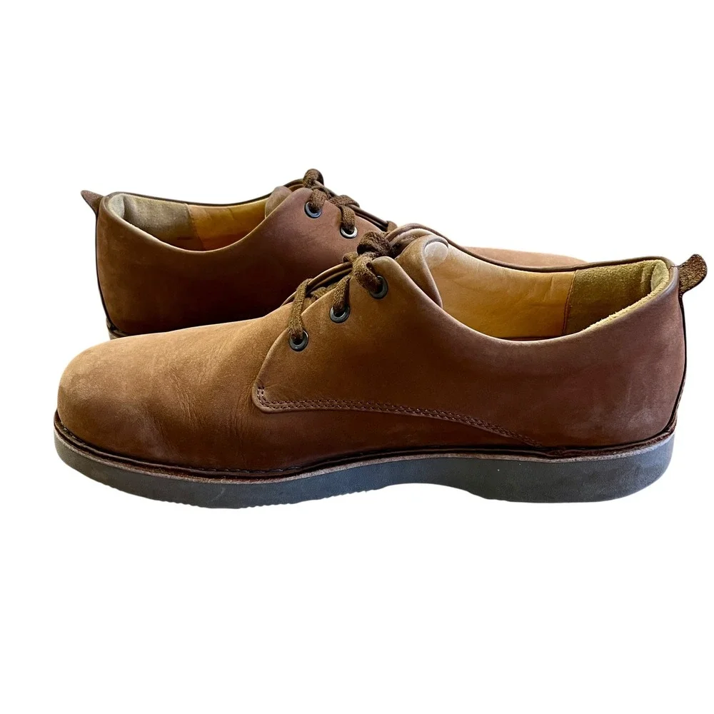 SAMUEL HUBBARD Brown Nubuck Leather Free Oxford Shoes Mens 12‎ Lace Up Vibram